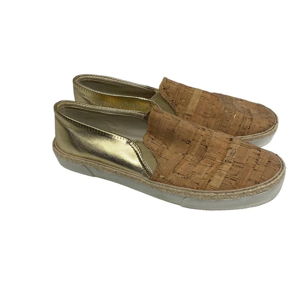 Women's Jack Rogers Natural Cork and Gold Tucker Slip-On Sneaker Causal Shoe-8M